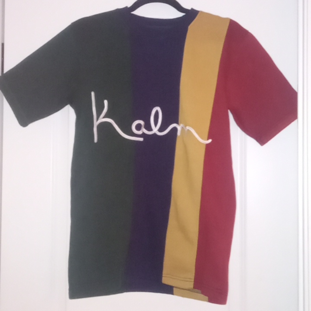 Kalm by Ki shirt thick fabric green blue yellow red size small super soft